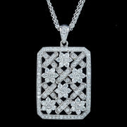 Art Deco Style Diamond Pendant Necklace 14ct Gold 8ct Of Diamond