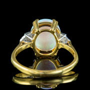 Art Deco Style Opal Cz Ring 5ct Cultured Opal