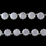 Edwardian Style Flower Riviere Necklace Cubic Zirconia Sterling Silver 