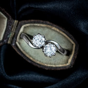 Edwardian Style Diamond Toi Et Moi Twist Ring 1.20ct Of Diamond