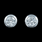 Edwardian Style Solitaire Diamond Stud Earrings 0.40ct Of Diamond