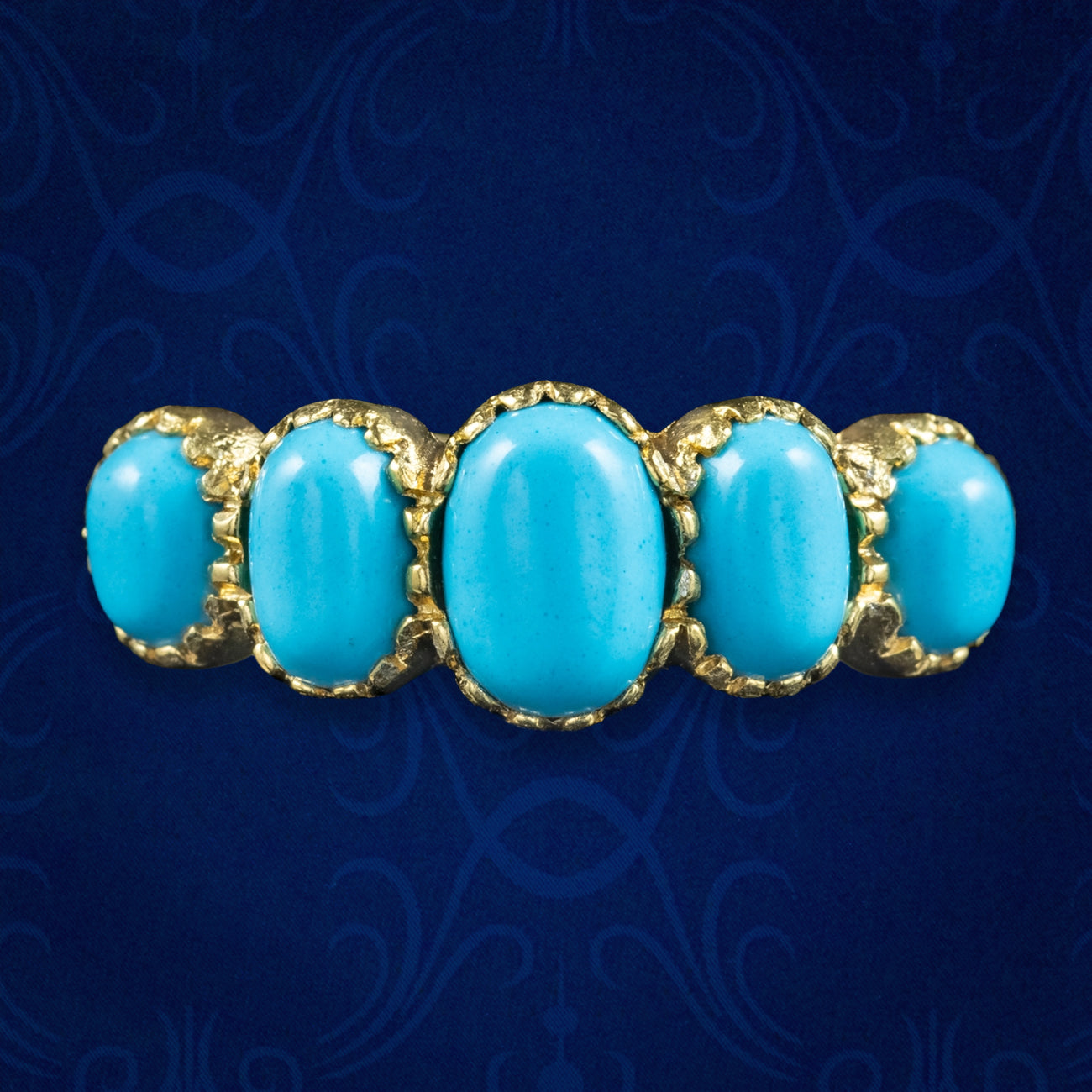 Turquoise Five Stone Ring – Laurelle Antique Jewellery