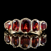 Victorian Style Garnet Five Stone Ring 2.5ct Total