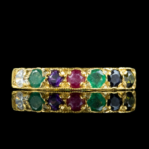 Victorian Style Gemstone Dearest Acrostic Ring