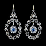 Victorian Style Paste Wreath Drop Earrings Silver Gold Wires