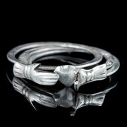Vintage Clasped Hand Fede Ring Silver open
