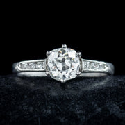 Vintage Diamond Solitaire Ring 1.25ct Diamond With Cert