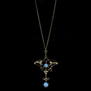 Victorian Style Opal Gold Pendant And Chain