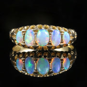 Antique Victorian Opal Ring Five Stone Circa 1880