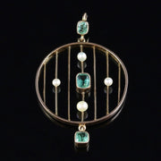 Antique Victorian Emerald Pendant Circa 1880 18Ct Gold