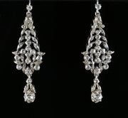 Georgian Paste Long Silver Earrings - Circa 1800