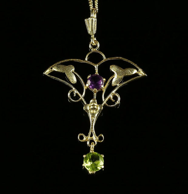 Suffragette Gemstone Pendant And Necklace