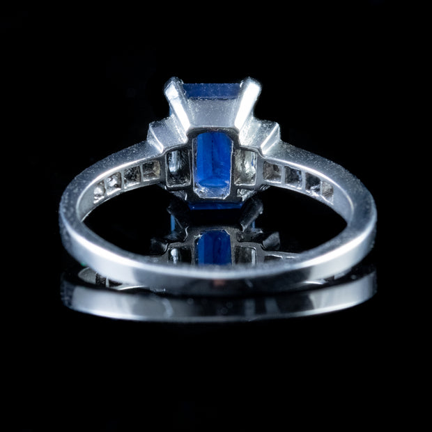 1.10Ct Sapphire 0.60Ct Diamond Engagement Ring Platinum