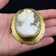 Antique Cameo Brooch Gold Victorian Circa 1860