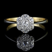 Vintage Diamond Cluster Ring 18Ct Gold Hallmarked Sheffield 1979