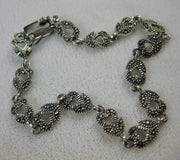 Edwardian Style Fancy Sparkling Marcasite Silver Bracelet