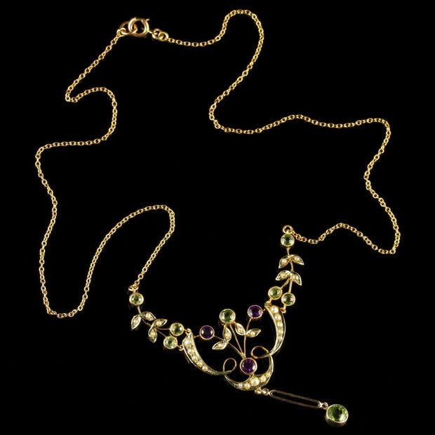 Antique Edwardian Gold Suffragette Necklace Circa 1910