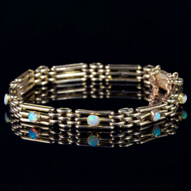 Antique Victorian Opal Bracelet 9Ct Gold Circa 1880