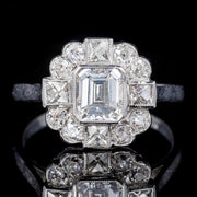 Art Deco Style Diamond Cluster Ring 2.24ct Total