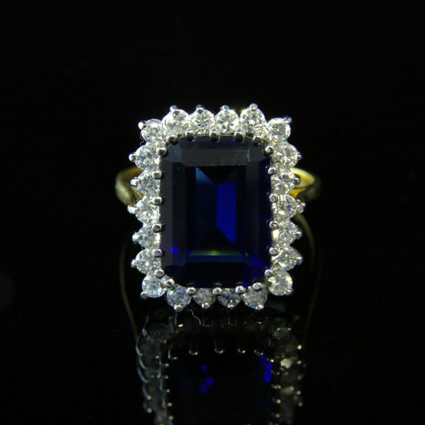 Cz Tanzanite Ring Paste Tanzanite Emerald Cut Ring