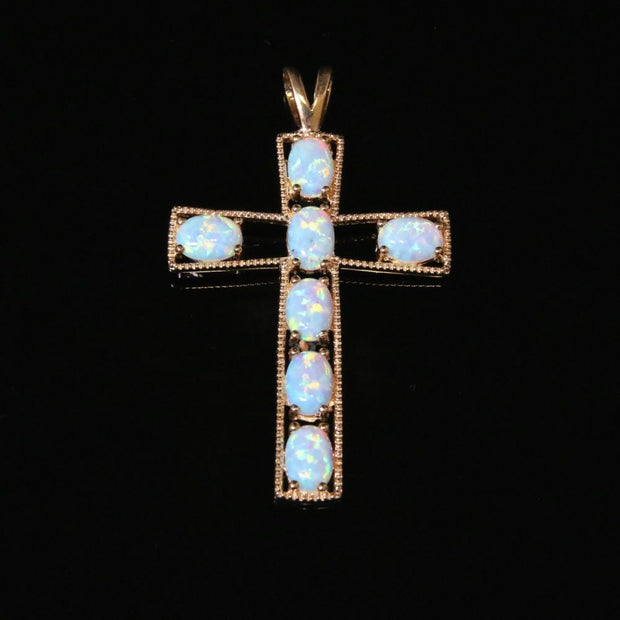 Opal Gold Cross Large Cross - Beautiful Opals