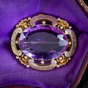 Antique Victorian Amethyst Brooch 18Ct Gold 30Ct Amethyst Circa 1900