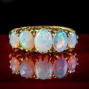Antique Victorian Opal Five Stone Ring 18ct Gold 4ct Of Opal Circa 1880