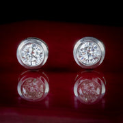 Edwardian Style Solitaire Diamond Stud Earrings social