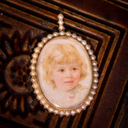 Antique Victorian Pearl Double Sided Portrait Locket 15Ct Gold Circa 1870