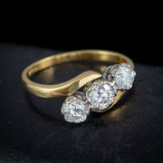 Vintage Diamond Trilogy Twist Engagement Ring 18Ct Gold 1.60Ct Diamonds