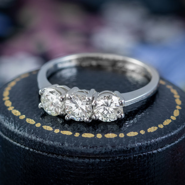 Vintage Diamond Trilogy Ring Platinum social