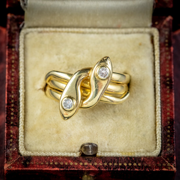 Antique Edwardian Diamond Snake Ring 18Ct Gold Circa 1905