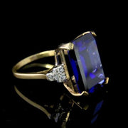Cz Tanzanite White Sapphire Ring Emerald Cut