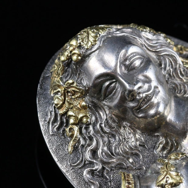 Antique Victorian Silver/Gold Cameo Brooch Circa 1860