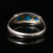 Antique Victorian Turquoise Pearl Ring - Dated Chester 1902
