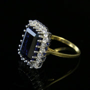 Cz Tanzanite Ring Paste Tanzanite Emerald Cut Ring