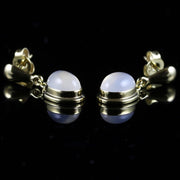 Moonstone Drop Earrings 9Ct Yellow Gold Lovely Moonstones