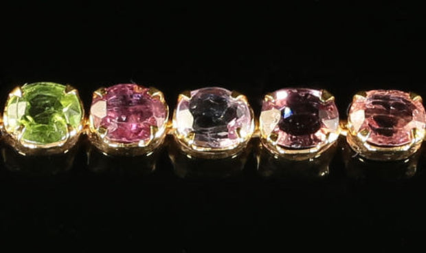 Multi Gemstone Bracelet - Peridot Quartz Topaz Garnet