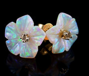 Stunning Large Opal & Diamond Flower Earring