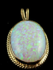 Large Opal Pendant 9Ct Gold 17Ct Opal