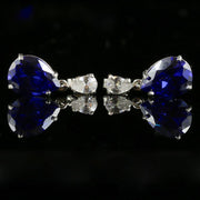 Cz Tanzanite And Paste Silver Earrings