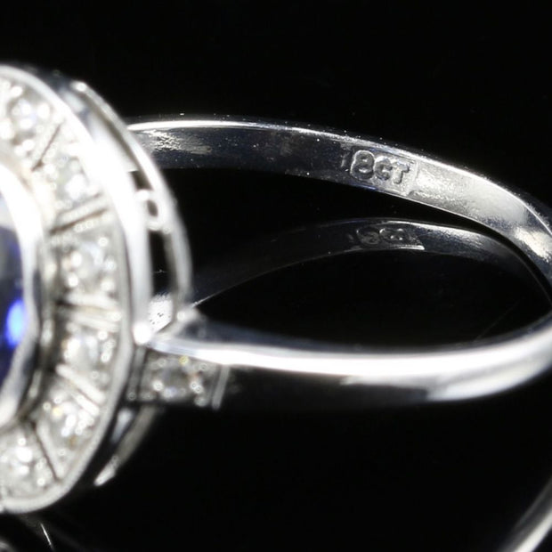 Antique Art Deco Sapphire Diamond Ring Fabulous Sapphire