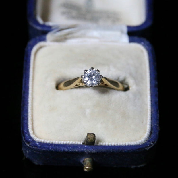 Diamond Solitaire Ring - 18Ct Gold Perfect Engagement Ring