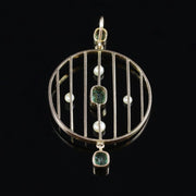 Antique Victorian Emerald Pendant Circa 1880 18Ct Gold