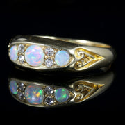 Antique Victorian Opal Diamond Ring Dated 1890