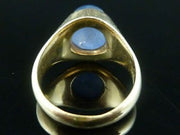 Edwardian 2.80Ct Cabochon Sapphire Solitaire Gold Gents Ring