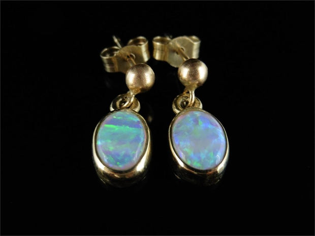 Opal Gold Earrings 1.20Ct Opal 9Ct Yellow Gold