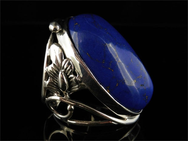 Wonderful Large Lapis Lazuli Silver Ring