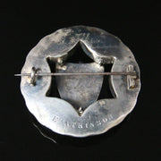 Antique Victorian Scottish Agate Shield Brooch Silver