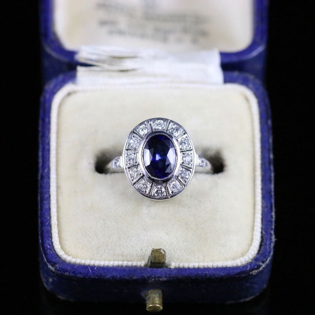 Antique Art Deco Sapphire Diamond Ring Fabulous Sapphire